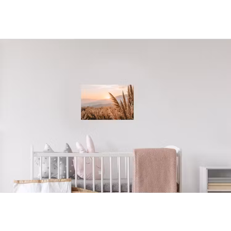 Gras - Veld - Zon - Natuur Muursticker klein -kinderkamer