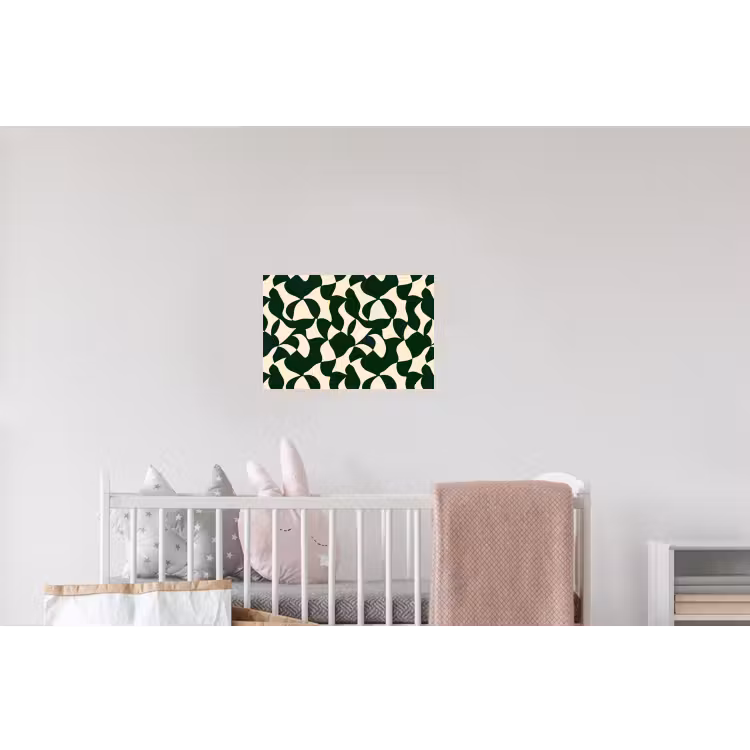 Groen - Organische vlakken - Crème Muursticker klein 286 -kinderkamer