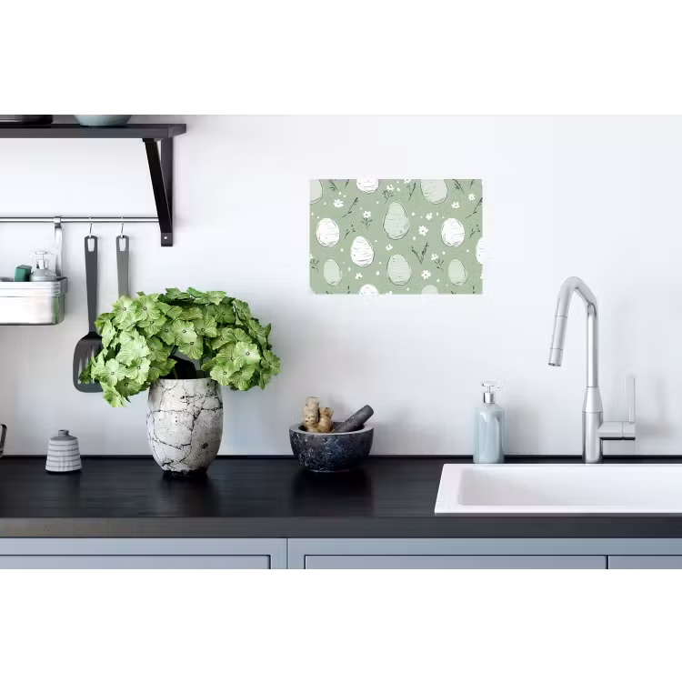 Groen - Eieren - Patroon Muursticker klein -keuken