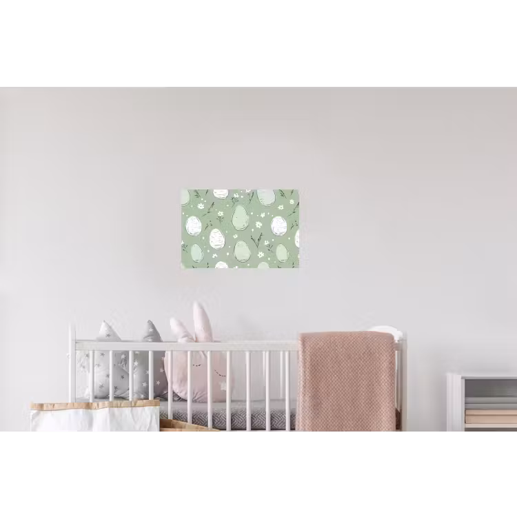 Groen - Eieren - Patroon Muursticker klein -kinderkamer