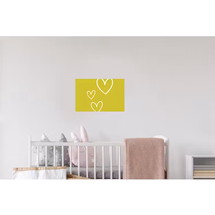 Groen - Hartjes - Wit Muursticker klein -kinderkamer