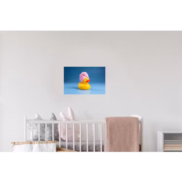 Badeend - Handdoek - Blauw Muursticker klein -kinderkamer