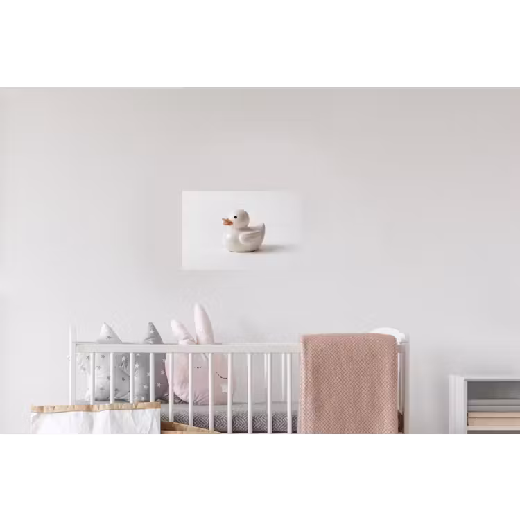 Badeend - Minimalistisch - Wit Muursticker klein -kinderkamer