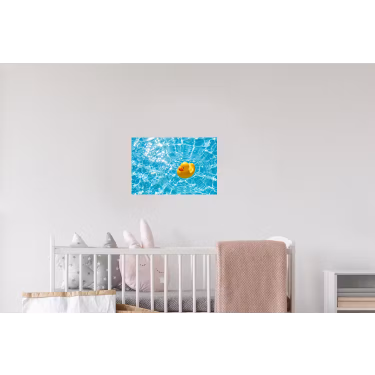 Badeend - Dobberen - Blauw Muursticker klein -kinderkamer
