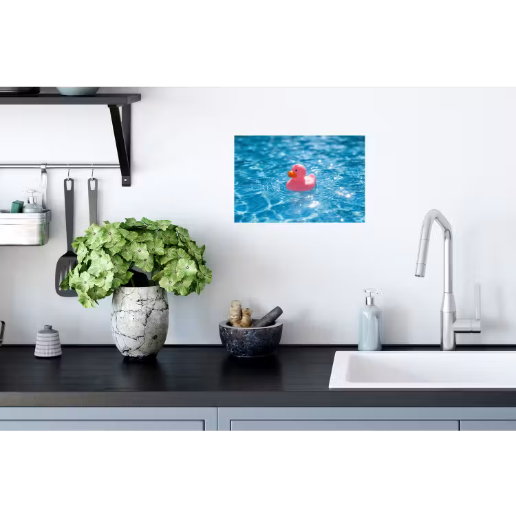 Badeend - Dobberend - Roze Muursticker klein -keuken