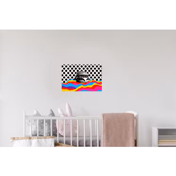 Hamburger - Stippen - Golven - Kleuren Muursticker klein -kinderkamer