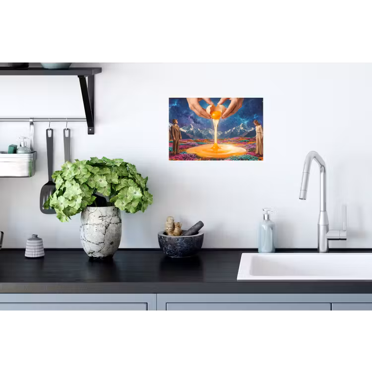Wandtattoo – Hände – Ei – Surrealismus - Handen - Ei - Surrealisme Muursticker klein