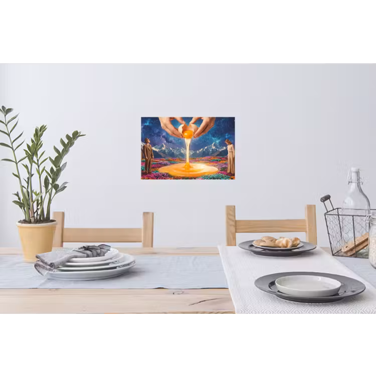 Wandtattoo – Hände – Ei – Surrealismus - Handen - Ei - Surrealisme Muursticker klein