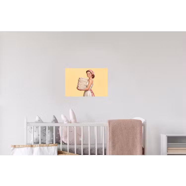 Handdoeken - Vrouw - Jurk - Roze Muursticker klein -kinderkamer