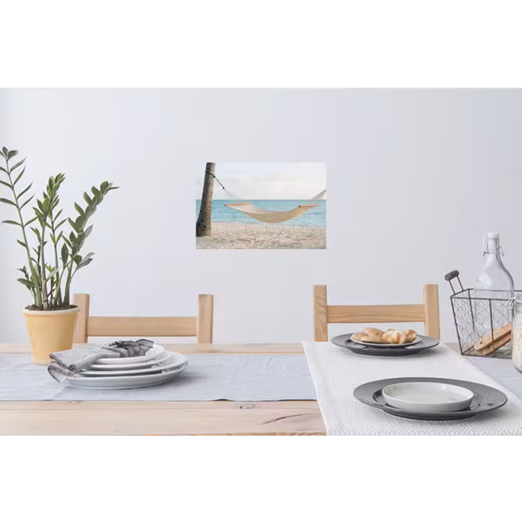 Hangmat - Strand - Wit Muursticker klein -eettafel