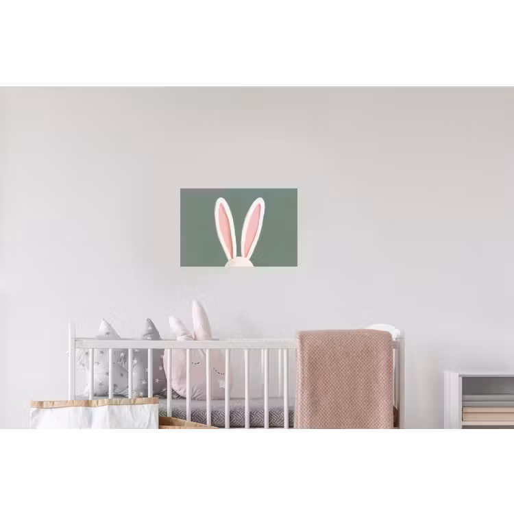 Hazen - Oren - Roze Muursticker klein -kinderkamer