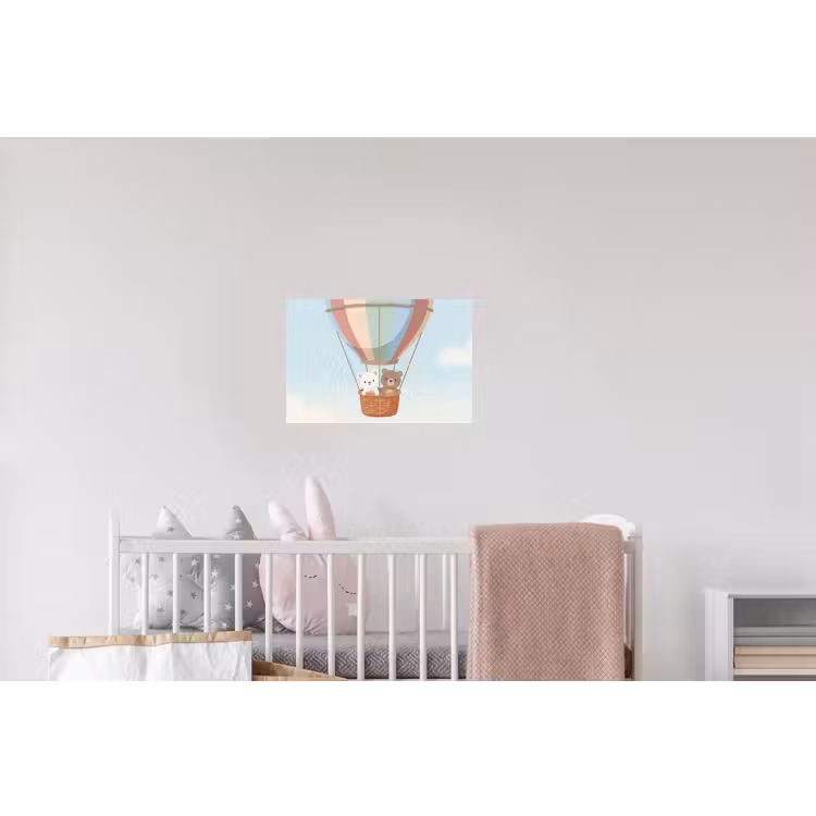 Luchtballon - Beren - Pastel Muursticker klein -kinderkamer