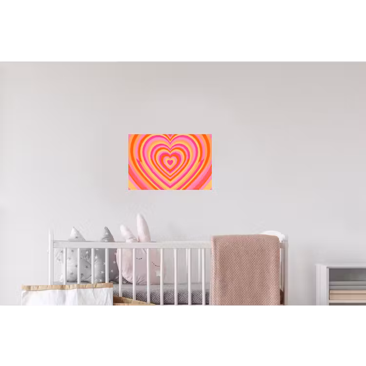 Hart - Concentrisch - Abstract - Liefde - Kleurrijk Muursticker klein -kinderkamer