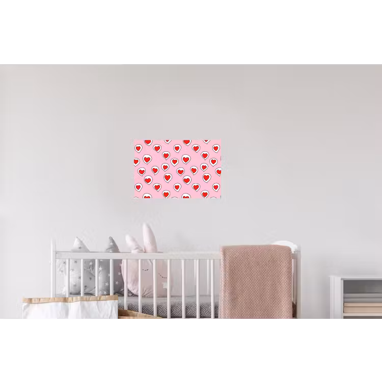 Hartjes - Patroon - Rood Muursticker klein 286 -kinderkamer