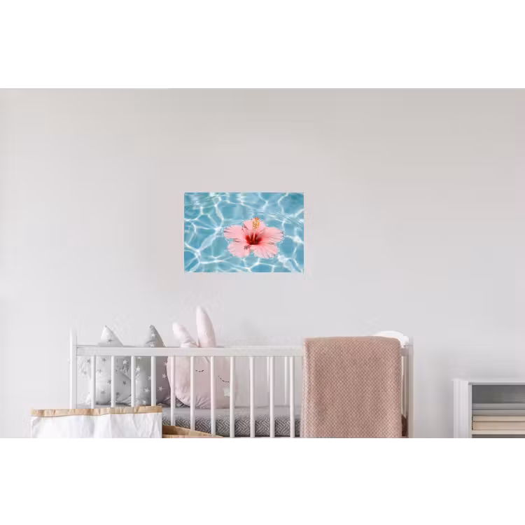 Hibiscus - Water - Roze Muursticker klein -kinderkamer