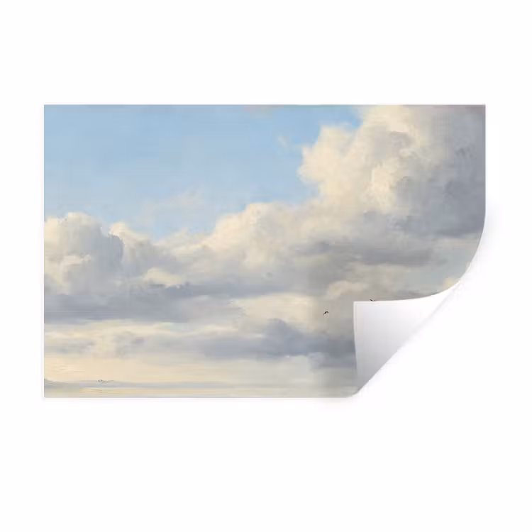 Lucht - Wolken - Natuur - Klassiek - Blauw Muursticker klein -3d