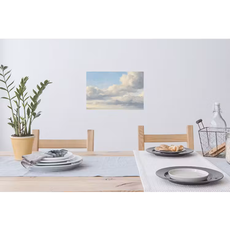 Lucht - Wolken - Natuur - Klassiek - Blauw Muursticker klein -eettafel
