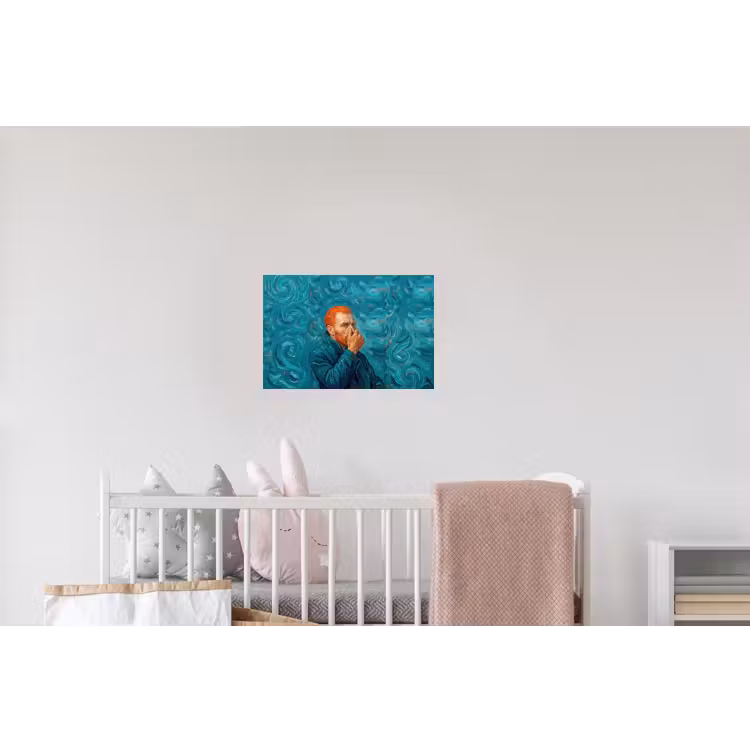 Portret - Klassiek - Blauw Muursticker klein -kinderkamer
