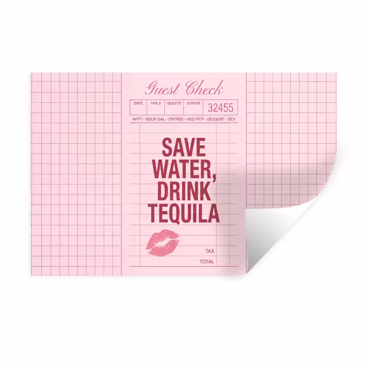 Humor - Drank - Tekst - Roze Muursticker klein -3d