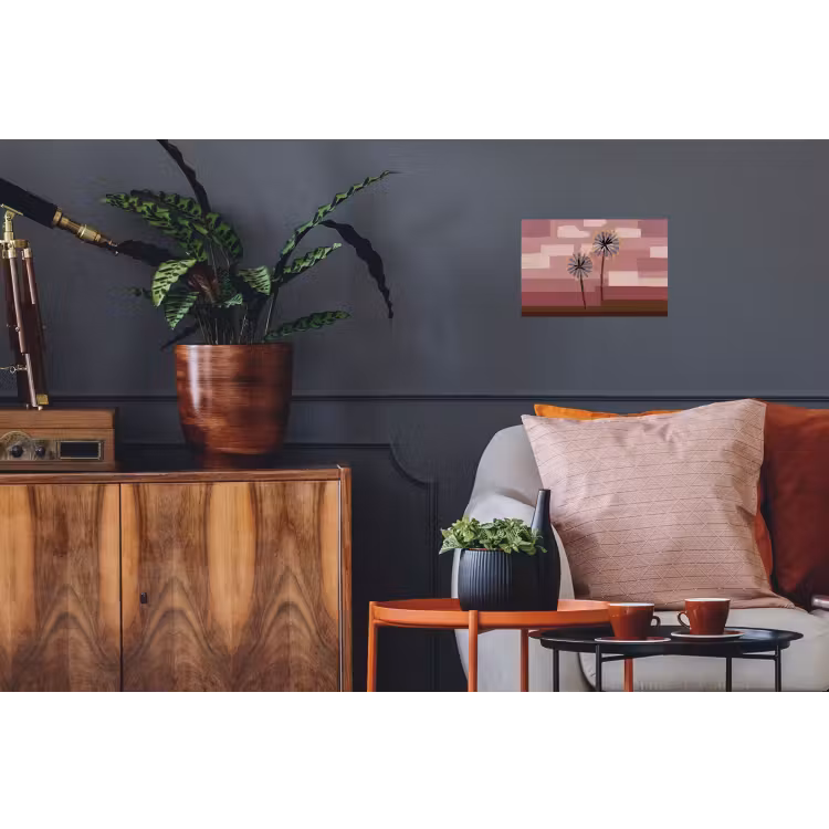 Illustratie - Bloemen - Vlakken - Abstract Muursticker klein -kamerbank