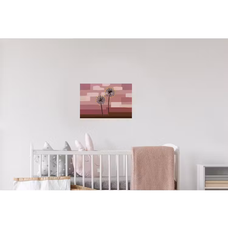 Illustratie - Bloemen - Vlakken - Abstract Muursticker klein -kinderkamer