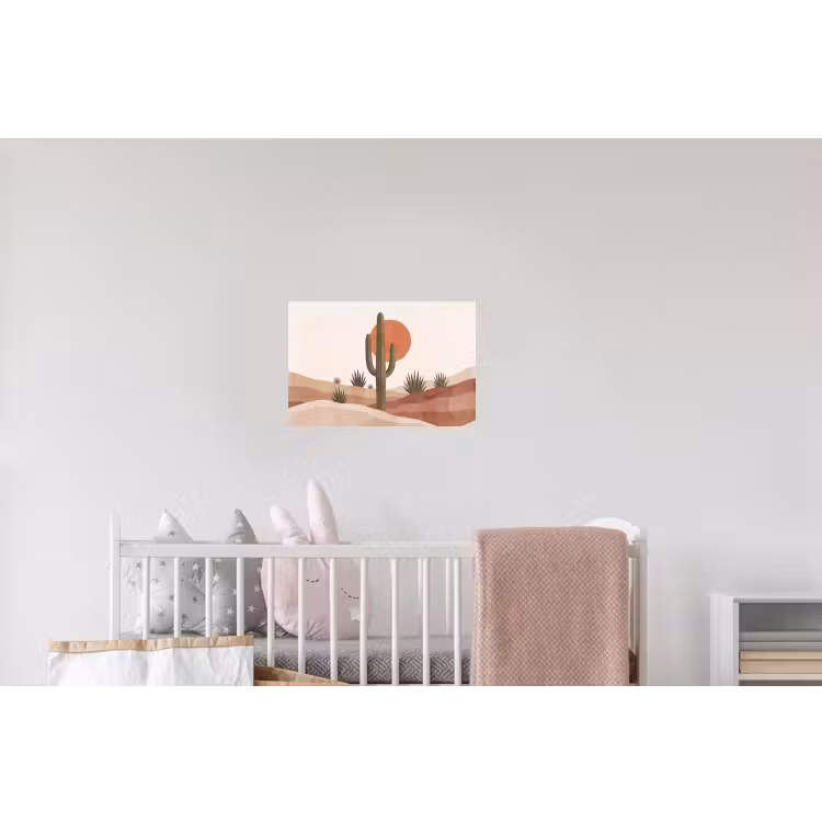 Cactus - Duinen - Modern - Landschap - Groen Muursticker klein -kinderkamer