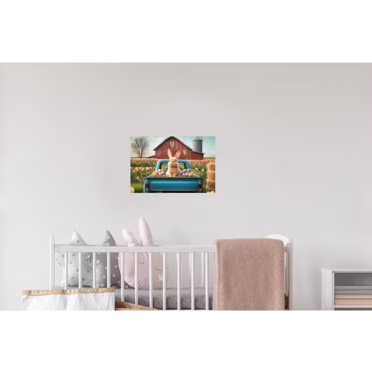 Konijn - Boerderij - Eieren Muursticker klein -kinderkamer