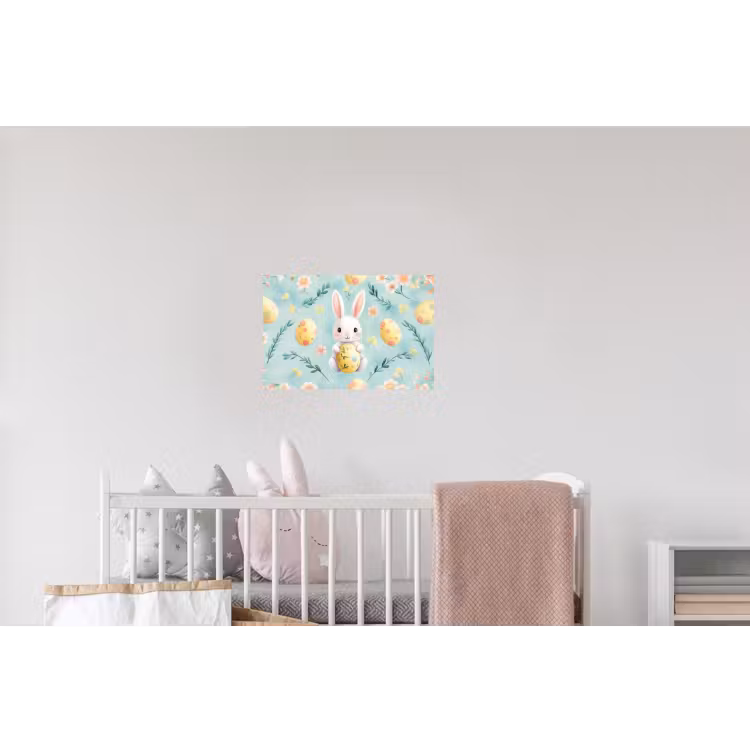 Konijn - Eieren - Takjes Muursticker klein -kinderkamer
