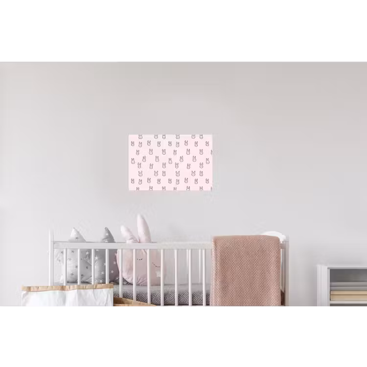Konijnen - Minimalistisch - Roze Muursticker klein 286 -kinderkamer