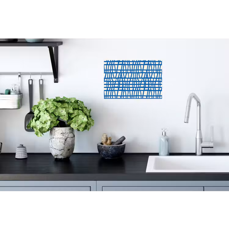 Ruitpatroon - Blauw - Crème Muursticker klein 286 -keuken