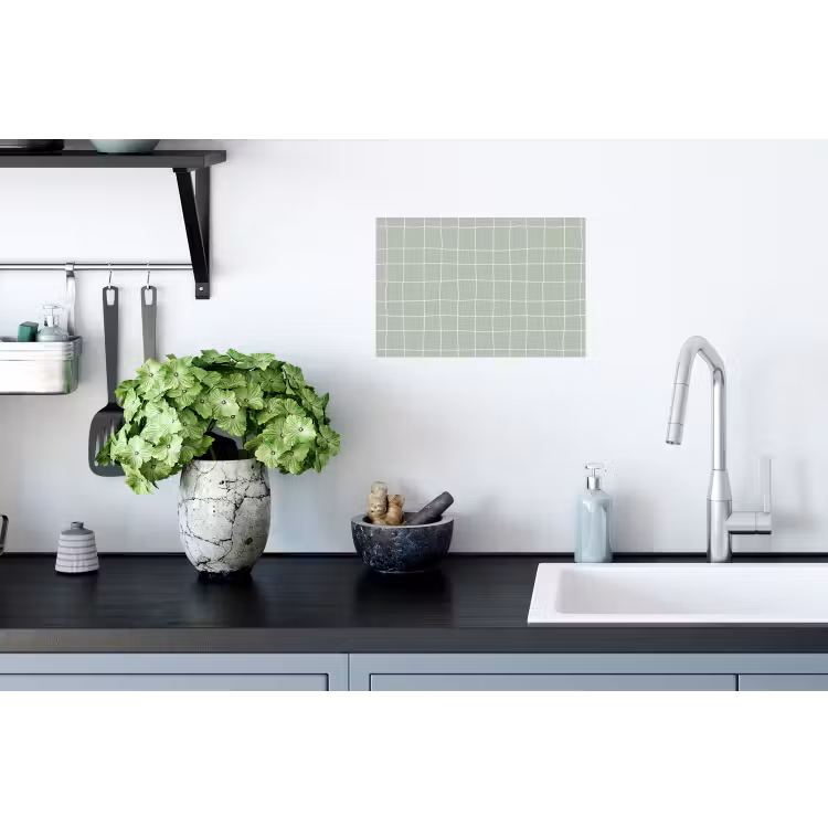 Ruitpatroon - Golvend - Groen Muursticker klein 286 -keuken