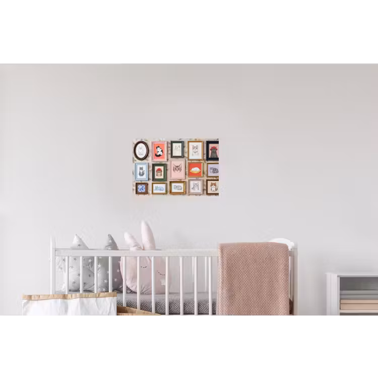 Kat - Portret - Dieren - Illustratie - Lijst Muursticker klein -kinderkamer