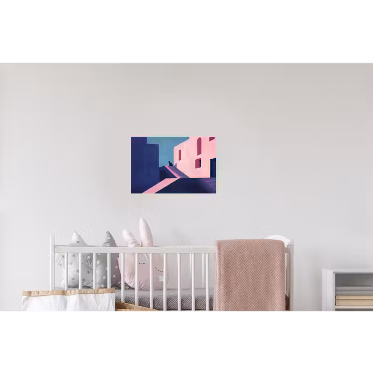 Kat - Trap - Gebouwen - Schaduwcontrasten Muursticker klein -kinderkamer