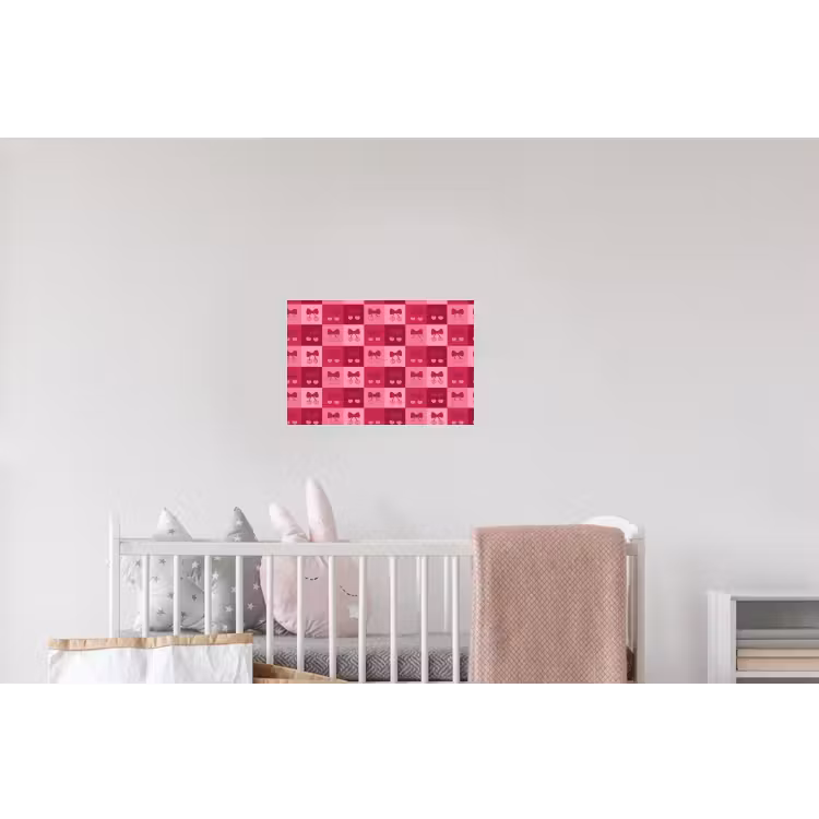 Kersen - Strikjes - Speels - Roze - Bordeaux Muursticker klein 286 -kinderkamer