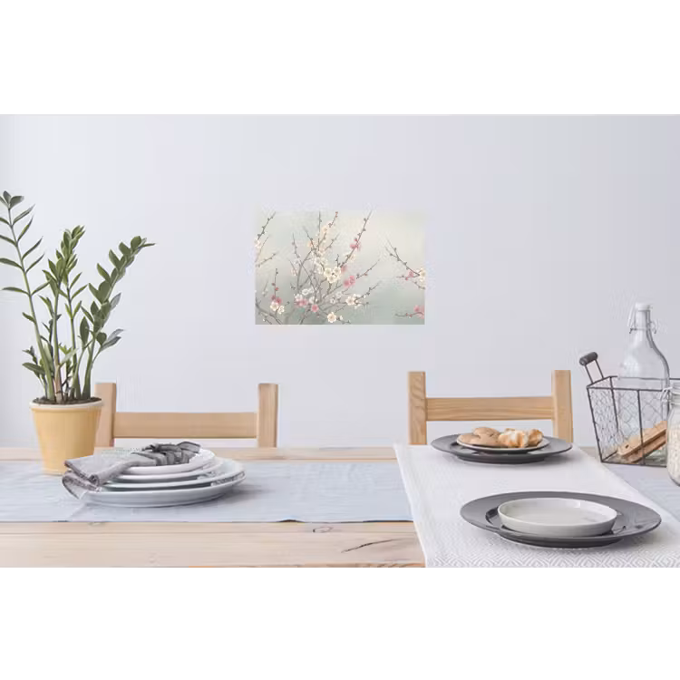 Kersen - Bloesem - Groen Muursticker klein -eettafel