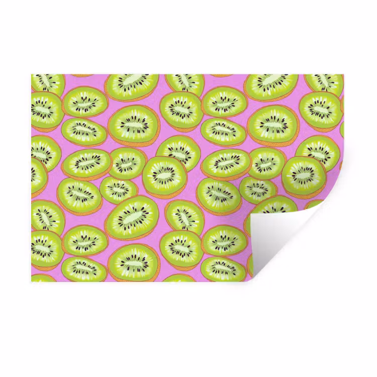 Kiwi - Speels - Groen Muursticker klein 286 -3d