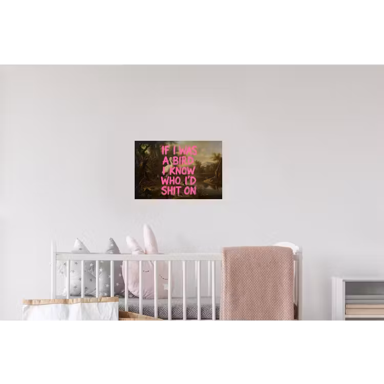 Klassiek - Humor - Roze Muursticker klein -kinderkamer