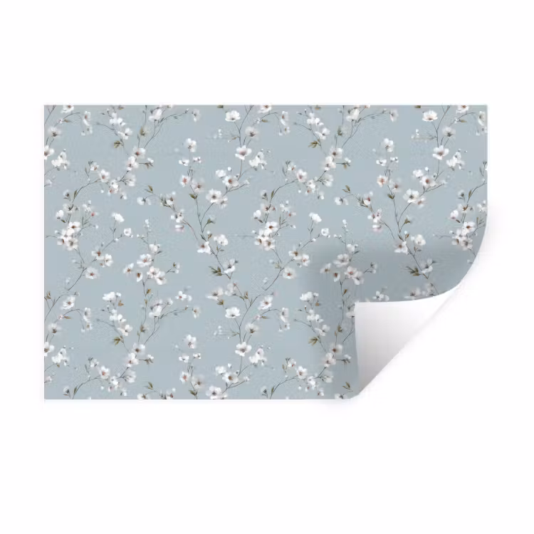 Klassiek - Bloemen - Blauw Muursticker klein 286 -3d
