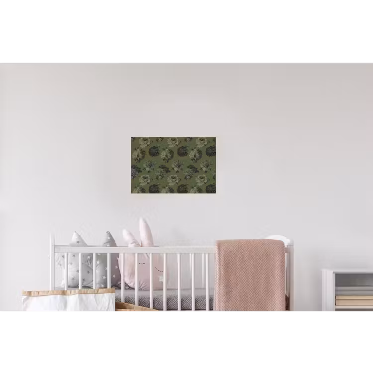 Klassiek - botanisch - olijfgroen - bloemen Muursticker klein 286 -kinderkamer