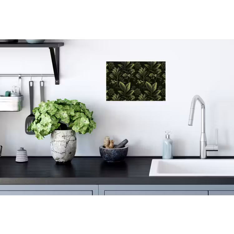 Klassiek - Donker - Botanisch - Planten Muursticker klein 286 -keuken