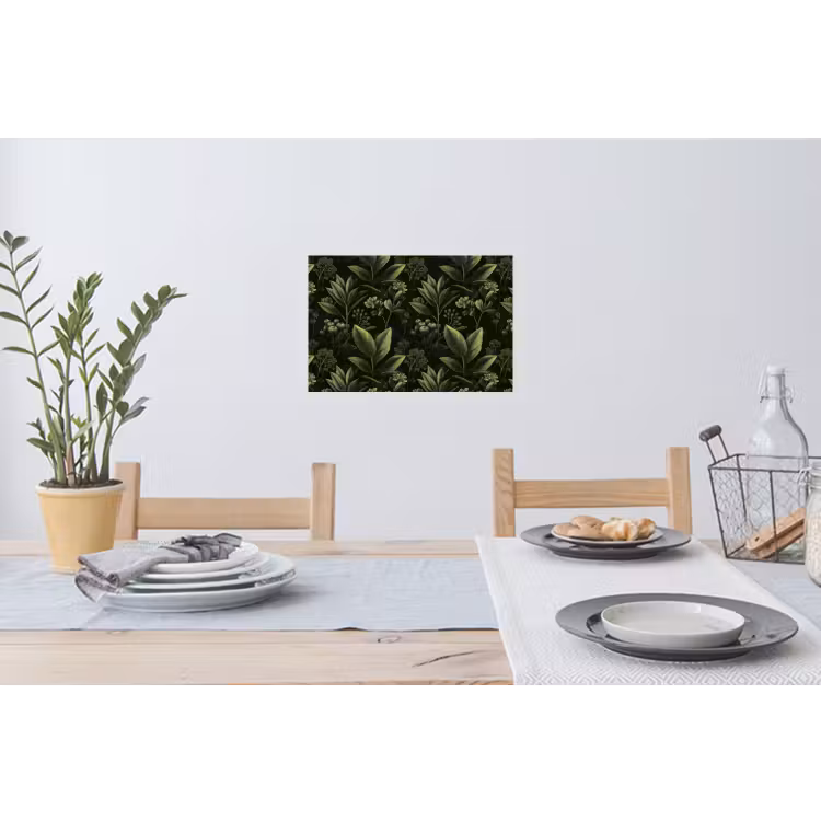 Klassiek - Donker - Botanisch - Planten Muursticker klein 286 -eettafel