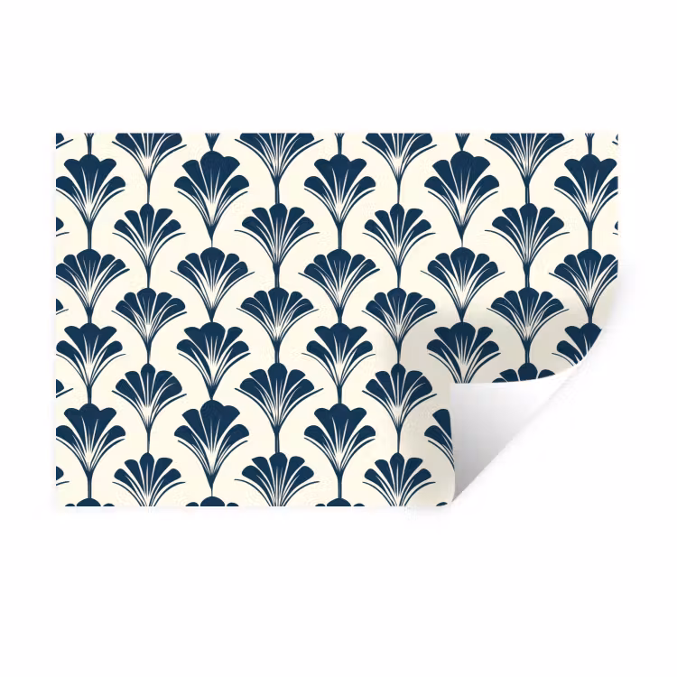 Klassiek - Motief - Blauw Muursticker klein 286 -3d