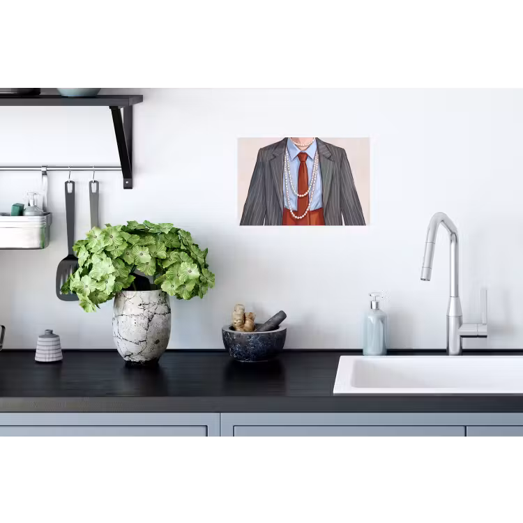 Kleding - Strik - Parels - Klassiek - Mode Muursticker klein -keuken