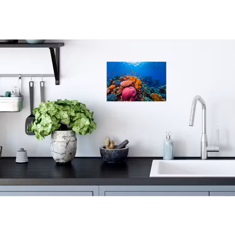Koraal - Vissen - Oceaan - Natuur - Kleurrijk Muursticker klein -keuken