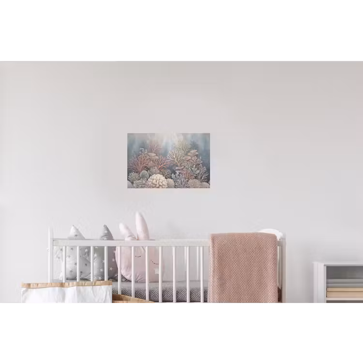 Koraal - Zeeleven - Onderwater - Illustratie - Natuur Muursticker klein -kinderkamer