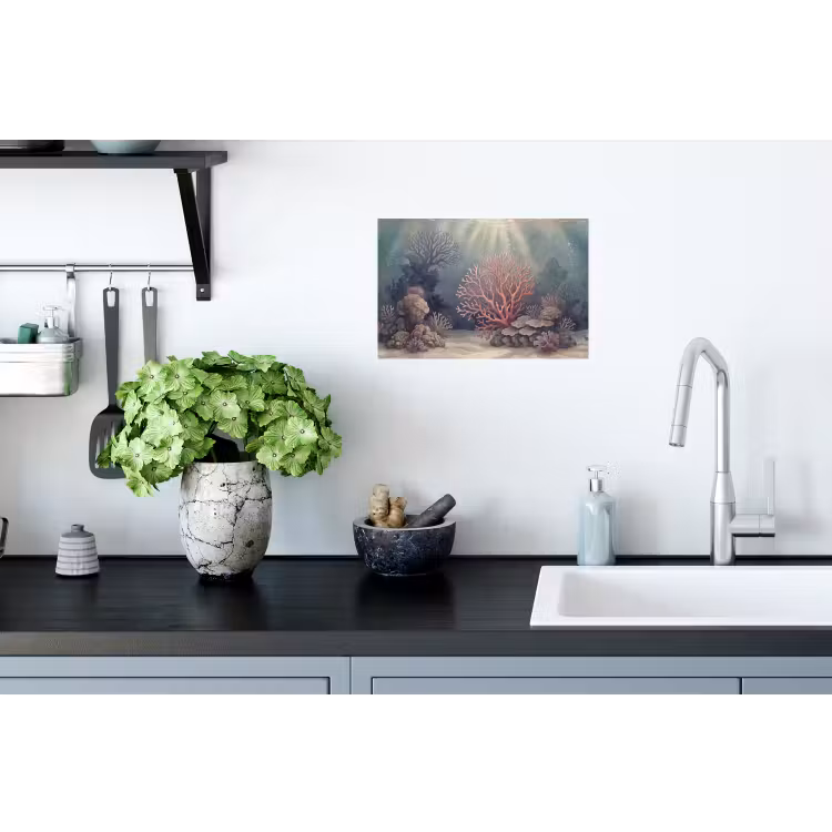 Koraal - Onderwater - Natuur - Roze Muursticker klein -keuken
