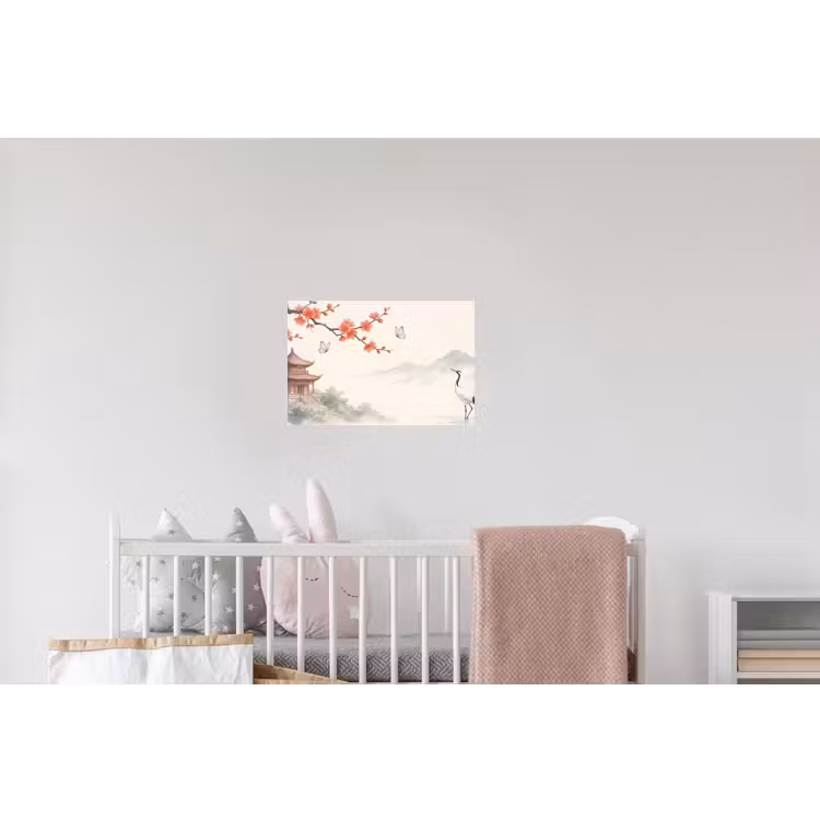 Kraanvogel - Azië - Klassiek Muursticker klein -kinderkamer