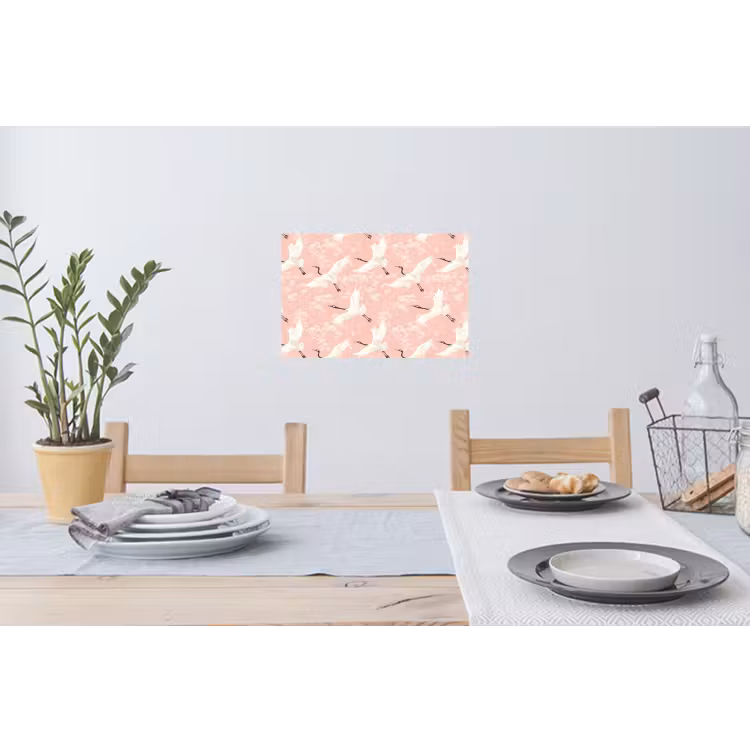 Kraanvogels - Bloesem - Roze Muursticker klein 286 -eettafel