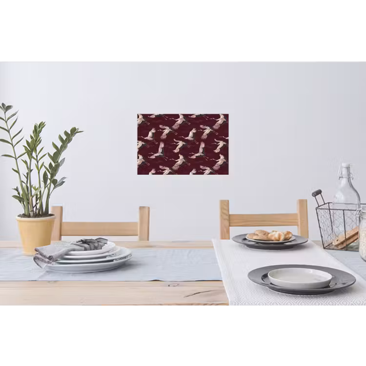 Kraanvogels - Klassiek - Bordeaux Muursticker klein 286 -eettafel