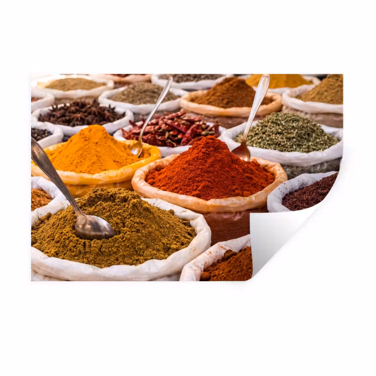 Wandtattoo – Kräuter – Markt – Essen - Kruiden - Markt - Eten Muursticker klein